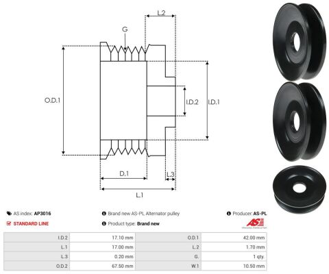 Шків, генератор