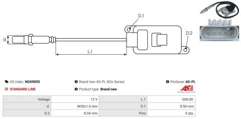 Датчик NOx, система впрыска мочевины