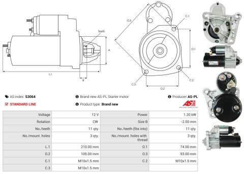 Стартер Renault Clio II/Kangoo/Laguna II/Megane I/Scenic I 1.9dTi 99- (1.2kw) (z=11) Стартер Renault Clio II/Kangoo/Laguna II/Megane I/Scenic I 1.9dTi 99- (1.2kw) (z=11)