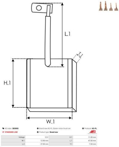 Угольная щетка, стартер