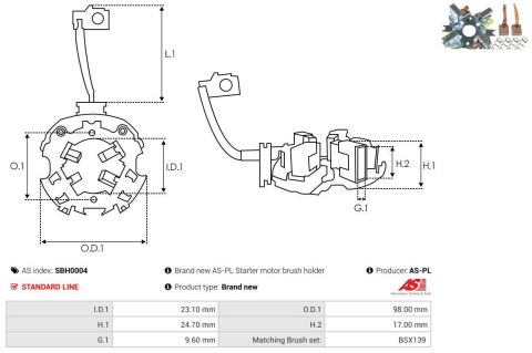 Кронштейн, вугільні щітки