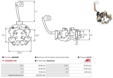 Щеткодержатель стартера Skoda Octavia/VW T4 91- Щеткодержатель стартера Skoda Octavia/VW T4 91-