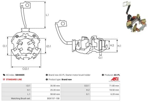 Щеткодержатель стартера Audi 80/90/A4/A6/VW Passat 86-08 Щеткодержатель стартера Audi 80/90/A4/A6/VW Passat 86-08