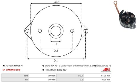 Щіткотримач стартера VW Golf/Passat/Polo/Tiguan/Touran 03-18