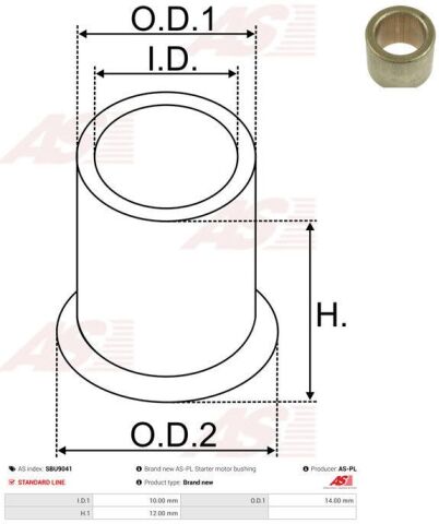 Втулка, вал стартера