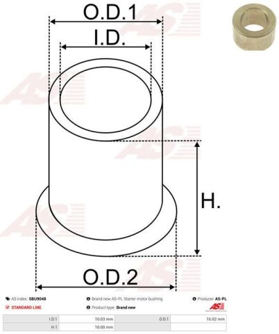 Втулка, вал стартера