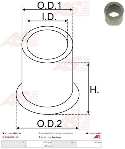 Втулка, вал стартера