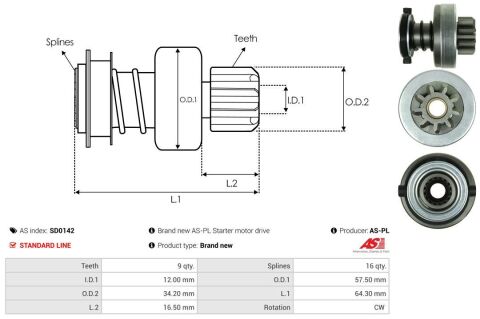 Привод с механизмом свободного хода, стартер
