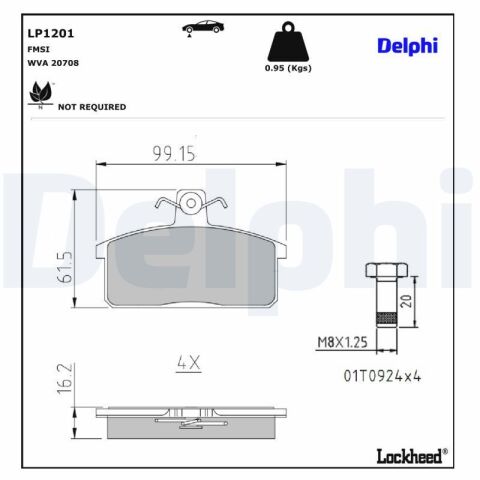 Комплект тормозных колодок, дисковый тормоз
