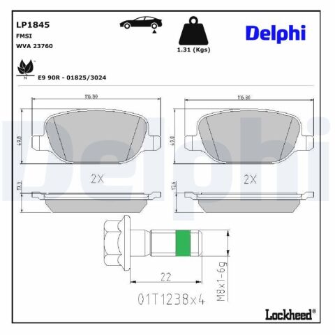 Комплект тормозных колодок, дисковый тормоз