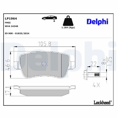 Комплект гальмівних накладок, дискове гальмо
