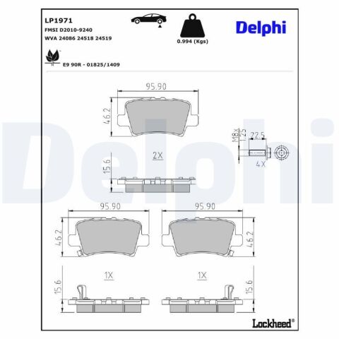 Комплект тормозных колодок, дисковый тормоз
