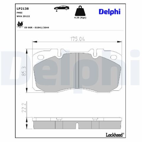 Комплект гальмівних накладок, дискове гальмо