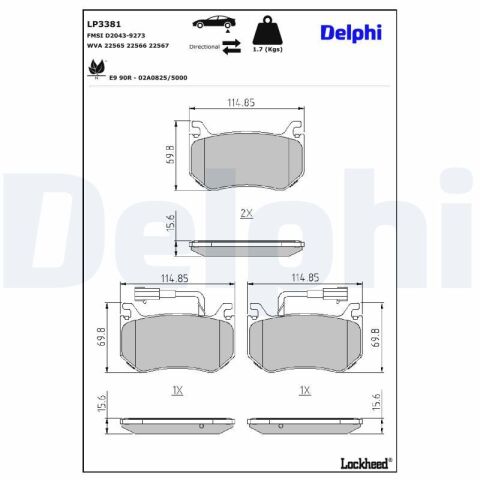 Комплект тормозных колодок, дисковый тормоз