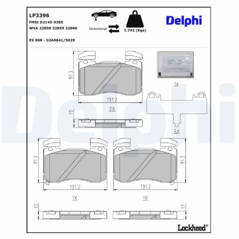 Комплект тормозных колодок, дисковый тормоз