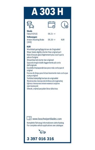 Щітка склоочисника 300 мм SKODA FABIA IV (PJ3) 1.6