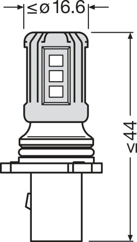 Лампа світлодіона LEDRIVING P13W 12V 1,6W PG18.5D-1
