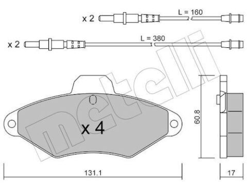 Комплект гальмівних накладок, дискове гальмо