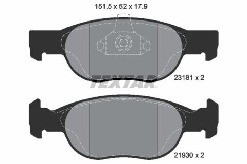 Комплект гальмівних накладок, дискове гальмо