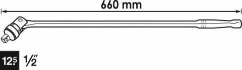 Вороток 1/2" 600 мм з шарніром