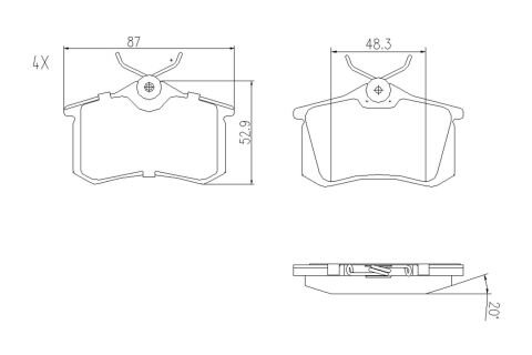Колодки тормозные (задние) VW Caddy 04-15/Golf 97-16/Passat B5 96-05/Skoda Fabia/Citroen/Peugeot 99-