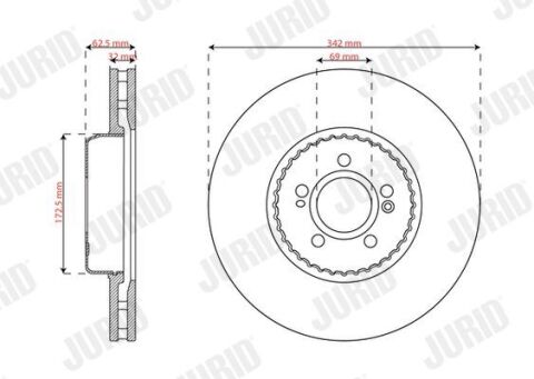 диск гальм. передній (342мм) W205/W213