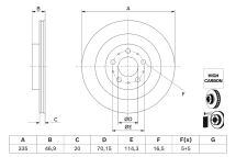 Диск гальмівний (задній) Tesla Model Y 19- (335x20) (з покриттям) (вентильований)