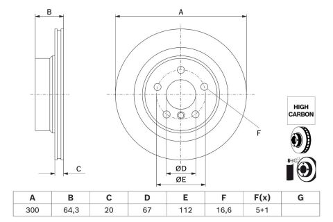 Диск гальмівний (задній) BMW 3 (G20/G80/G28) 18-/4 (G22/G82) 20- (300x20)