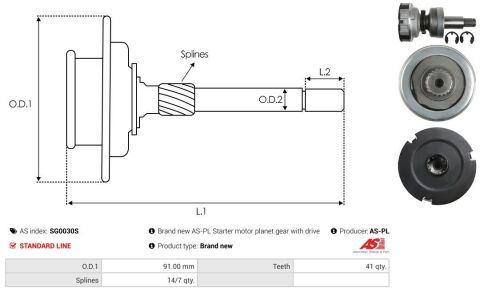 Шестерня планетарна стартера Man TGA/TGS/TGX 04- (z=41) Шестерня планетарна стартера Man TGA/TGS/TGX 04- (z=41)