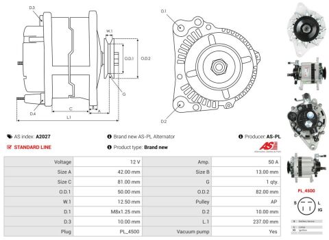 Генератор 12V 50A