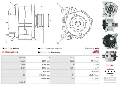 Генератор 12V 150A Генератор 12V 150A