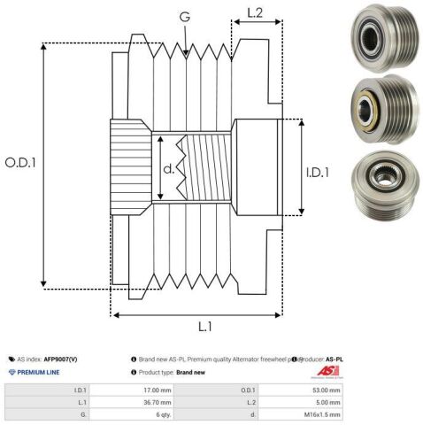 Обгінна муфта генератора
