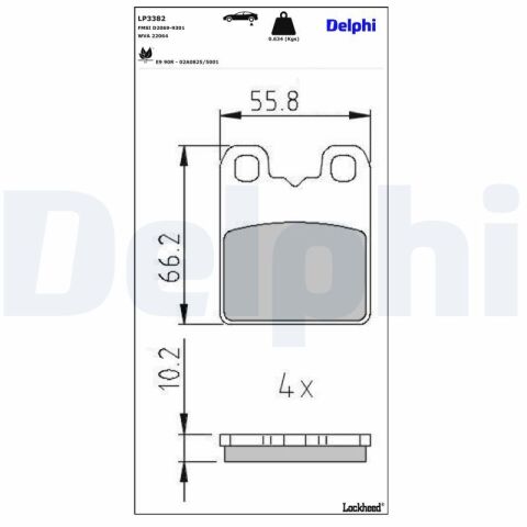 Комплект тормозных колодок, дисковый тормоз