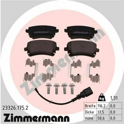 Тормозные колодки (задние) VW T5 (Lucas) (с датчиком) (с аксессуарами)