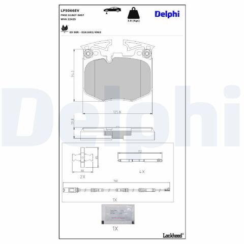 Комплект гальмівних накладок, дискове гальмо