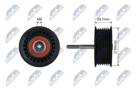 Натяжний ролик, поліклиновий ремінь 