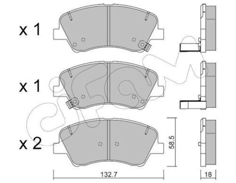 Колодки гальмівні передні Kia Rio 2017–, Hyundai Accent V (HC) 1.4 2018–