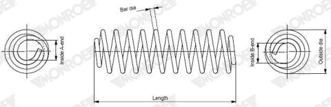 Пружина задняя L=323mm AUDI A4 B9 (8W2, 8WC) 2.0 TDI quattro 16-19 Пружина задняя L=323mm AUDI A4 B9 (8W2, 8WC) 2.0 TDI quattro 16-19