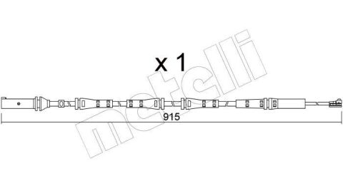 Датчик зносу гальмівних колодок (задніх) BMW 5 (G30/F90)/7 (G11/G12) 15- (L=915mm)