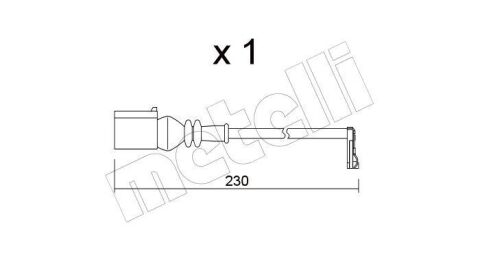 Датчик зносу гальмівних колодок VW Crafter 2.0TDI 16- (L=230mm) Датчик зносу гальмівних колодок VW Crafter 2.0TDI 16- (L=230mm)