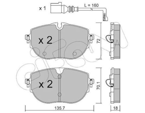 Колодки гальмівні  передні з датчиком TRANSPORTER T6 / CARAVELLE T6 2.0 TDI