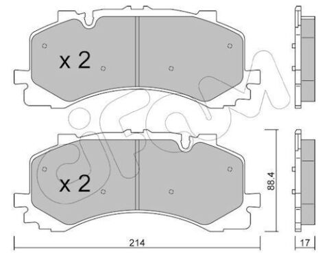 Комплект гальмівних колодок передні TOUAREG (CR7, RC8) 3.0 R 4motion 20-, AUDI A6 C8 (4A2) 50 TDI Mild Hybrid quattro 18-