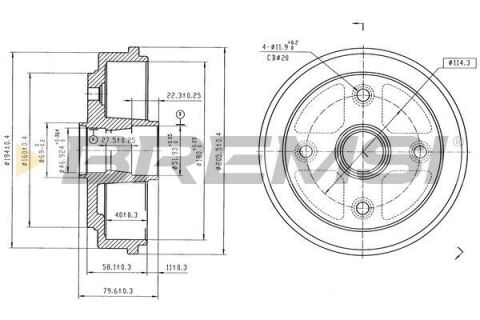 Тормозной барабан задн. Spark/Matiz 00-