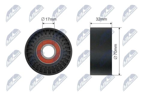 Відвідний/напрямний ролик, клиновий ремінь Bmw 1 (F20), 1 (F21), 2 (F22, F87), 2 (F23), 3 (F30, F80), 3 (F31), 3 Gran Turismo (F34), 4 (F32, F82), 4 (F33, F83), 4 Gran Coupe (F36), 5 (F10) 3.0 01.08-