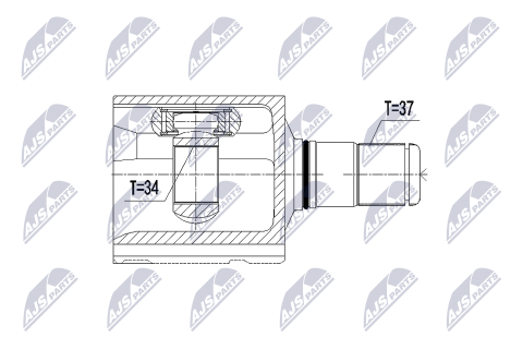 Комплект шарнірів, приводний вал Vw Passat 2.0Tdi 14-, Tiguan 2.0Tdi 4Motion 07-, Golf Vii
