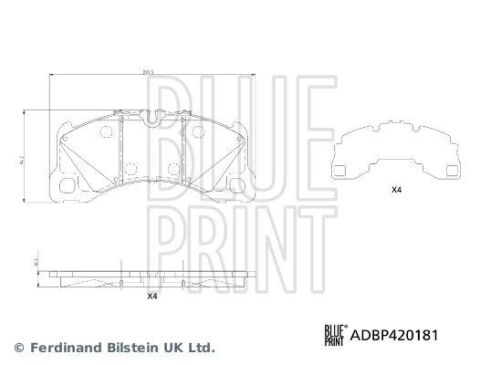 Комплект тормозных колодок передние Porsche Cayenne (9YA) 2.0 E-Hybrid AWD (9YAAM1) 18–