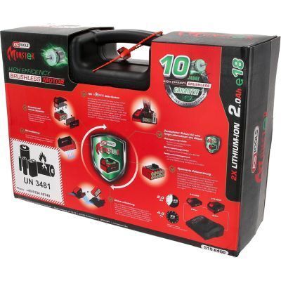 Аккумуляторный дрель-гайковерт eMONSTER, 4 предмета