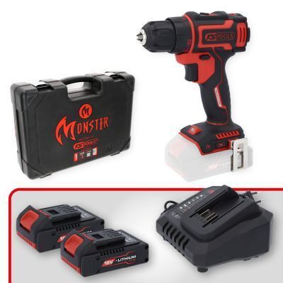 Аккумуляторный дрель-гайковерт eMONSTER, 4 предмета