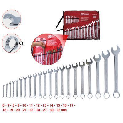 Комплект комбінованих ключів, вигнутих, 21 шт., 6-32 мм.