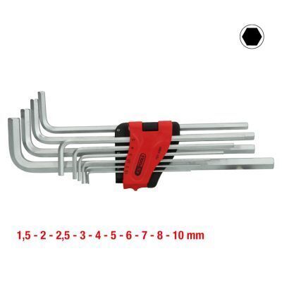 Комплект кутових штифтових гайкових ключів подовжених 10 шт Комплект кутових штифтових гайкових ключів подовжених 10 шт